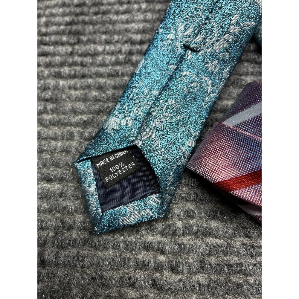 Haggar Polyester Tie Mens One Size Multicolor Striped Woven Set Of 3‎ Necktie